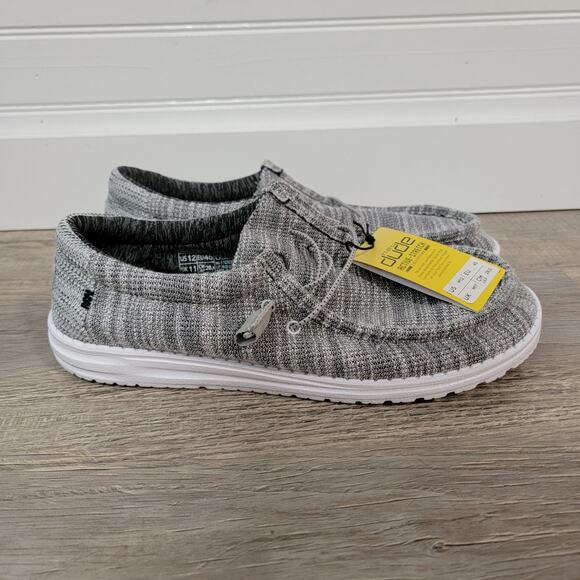 NEW Hey Dude Mens Size 12 Wally Stretch Mix Shoes Granite Gray Slip On Casual - Picture 4 of 9